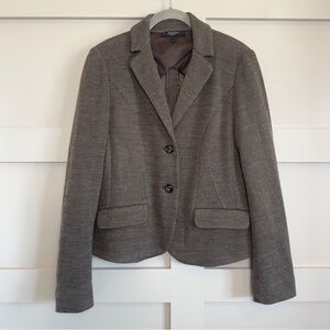 Weekend Max Mara Brown Wool Blend Suit Fitted Jacket Blazer Women’s Size Large